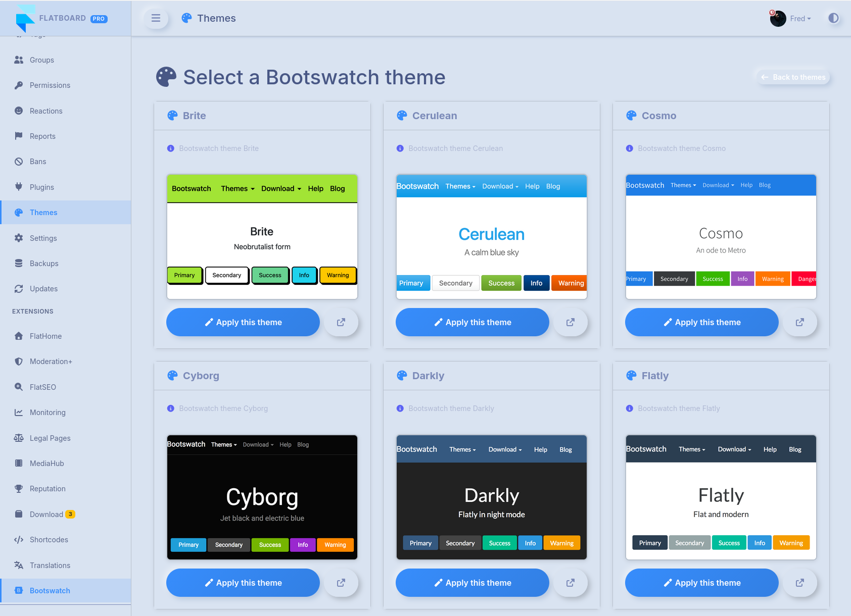 Bootswatch Backend